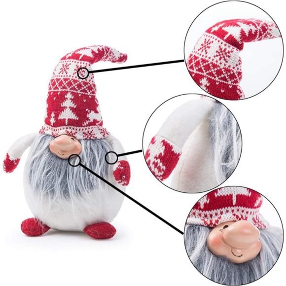 Set of 2 Handmade Christmas Gnomes Plush Swedish Tomte Santa Figurine - Picture 2 of 5